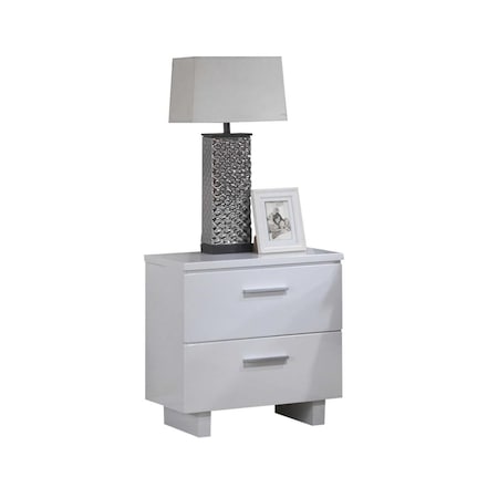 Salle De Bain Usa 23 x 23 x 15 in. Wooden Leg Nightstand - White SA3092543